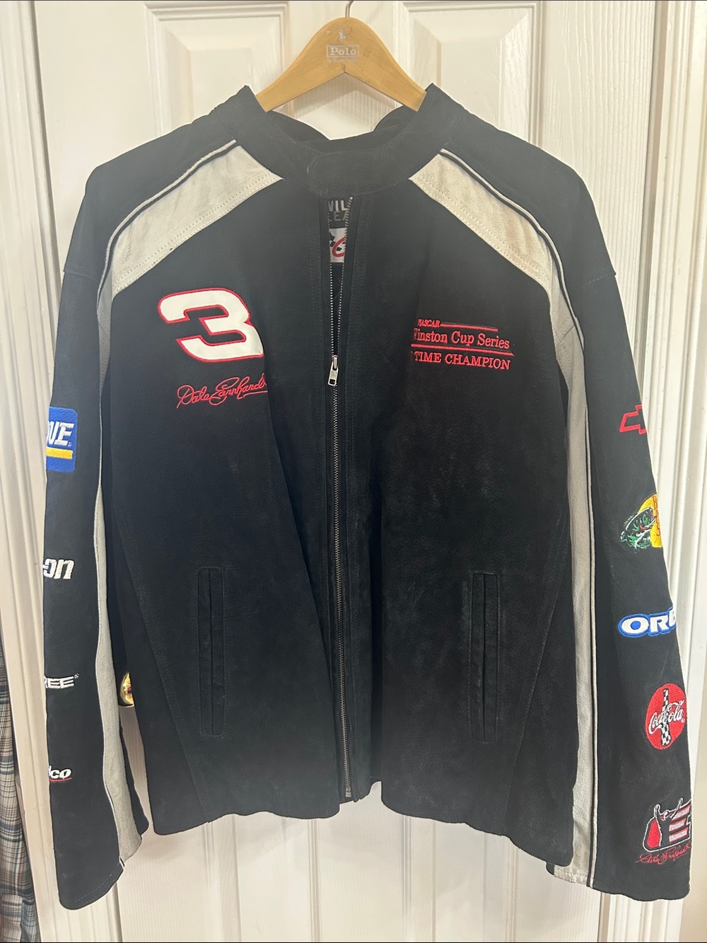 Wilson’s Leather Dale Earnhardt NASCAR Championship Suede Bomber Jacket, Size XL